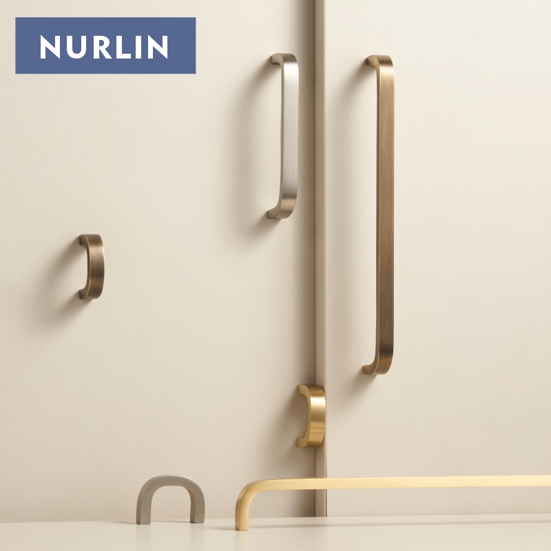 Furniture Hardware China - Nurlin, однотонные латунные изогнутые ручки для