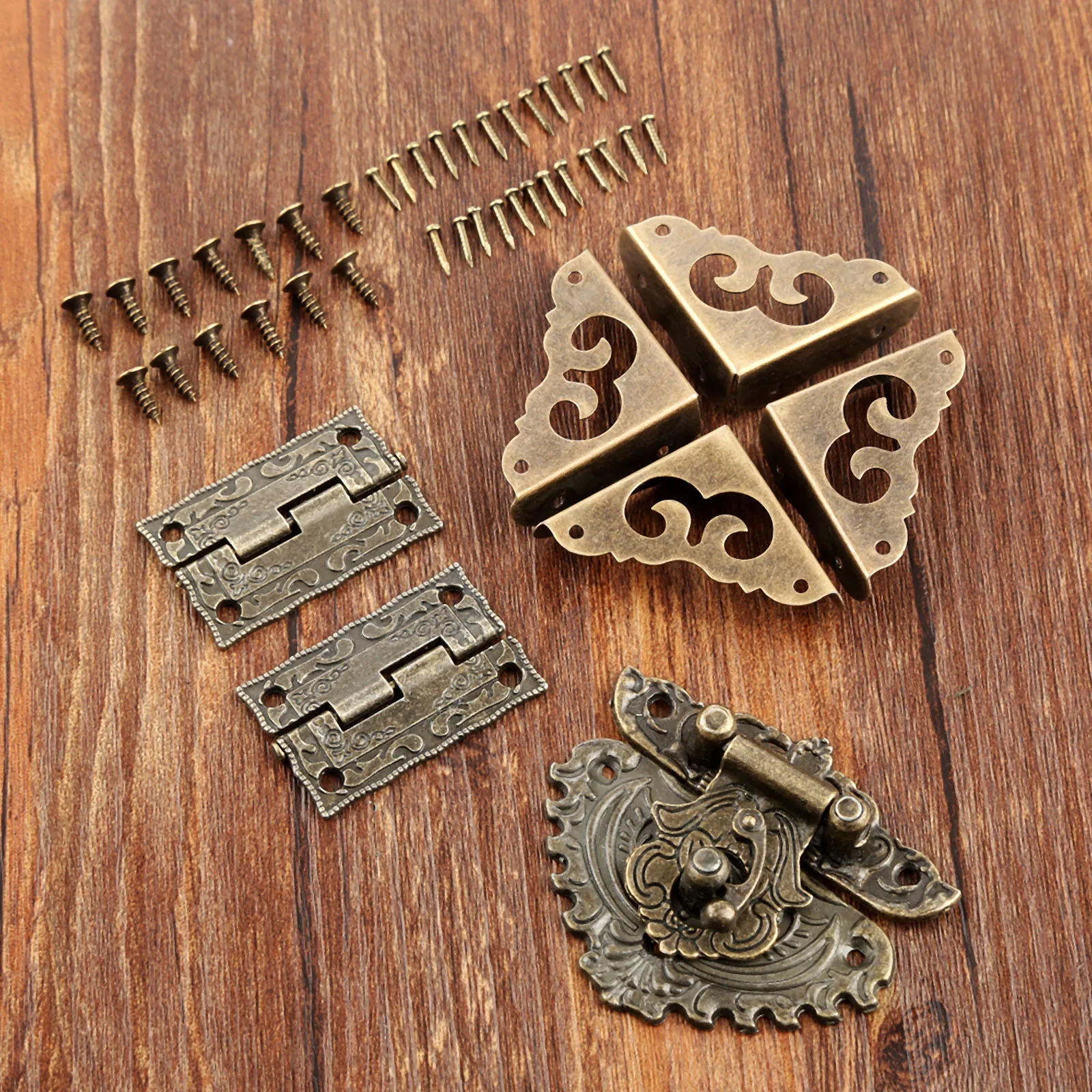 Furniture Hardware Hinges - 7 шт./компл. античный бронзовый замок с