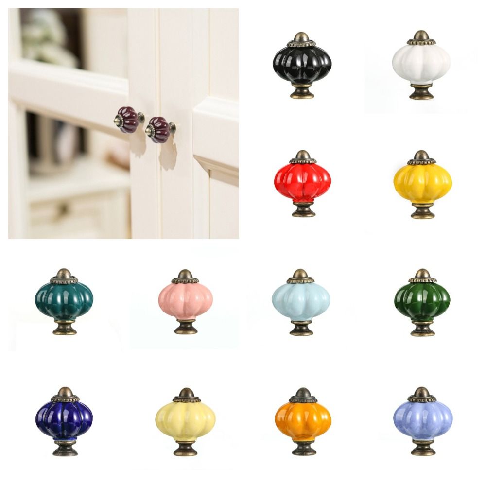 Furniture Hardware Knobs - Простая керамическая ручка-кнопка в форме тыквы