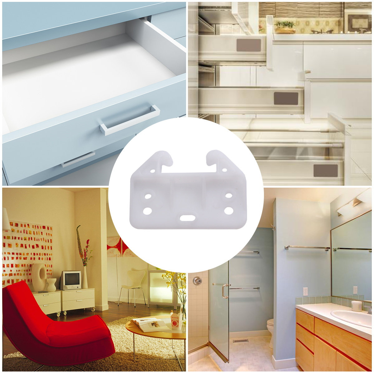 100 шт. белых направляющих для – обзор и цена Furniture Hardware With Backplate